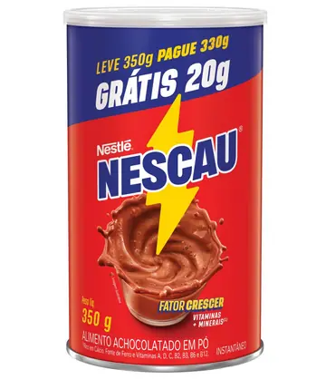 Achocolatado Pó Nescau Lata Leve 350g Pague 330g