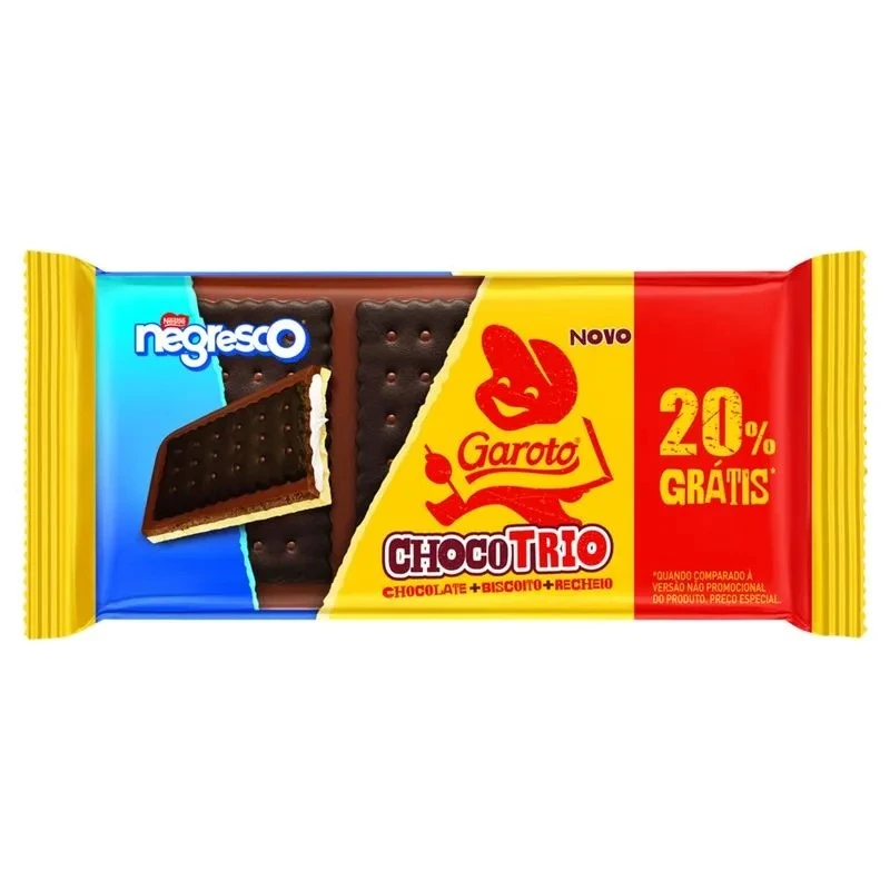 Choc Garoto 90g Choco Trio Negresco 20 Gts