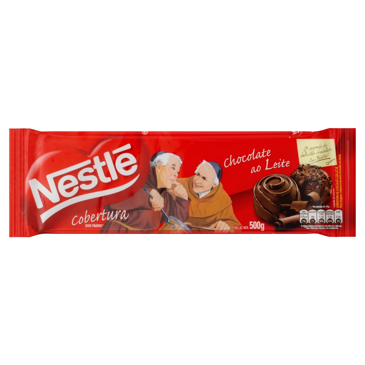Chocolate Ao Leite Dois Frades Cobertura Pacote 500g