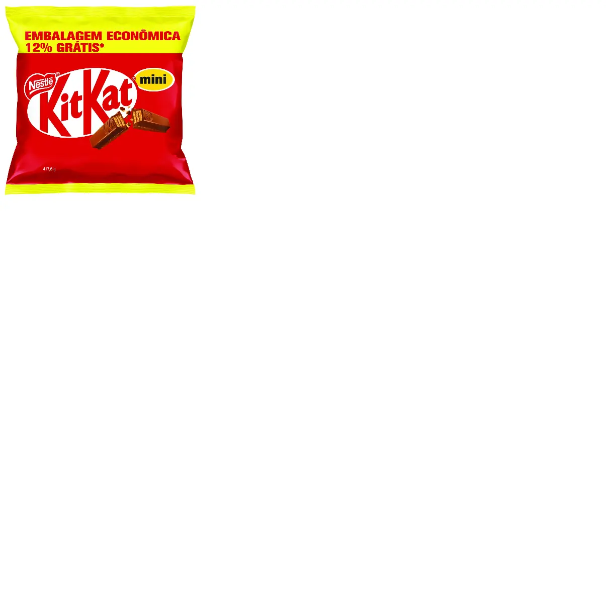 Mini Kitkat Ao Leite Bag 417,6g Nestle