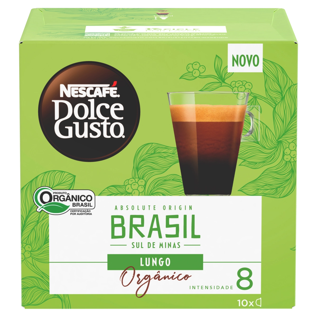 Café em Cápsula Torrado e Moído Lungo Orgânico Nescafé Dolce Gusto Absolute Origin Brasil Caixa 80g