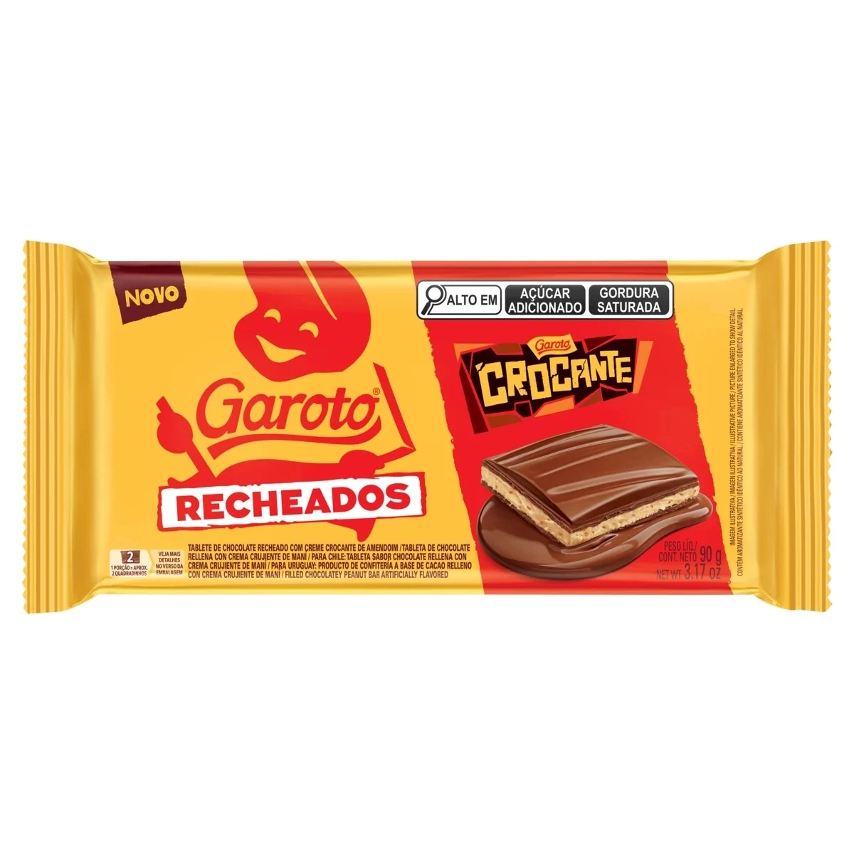 Chocolate Garoto Recheados Crocante 90g