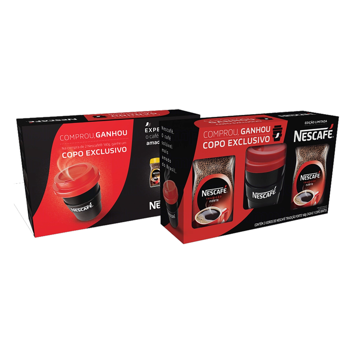 Kit 5 Cafés Solúveis Extraforte Nescafé Original 50g Cada Grátis Copo Exclusivo