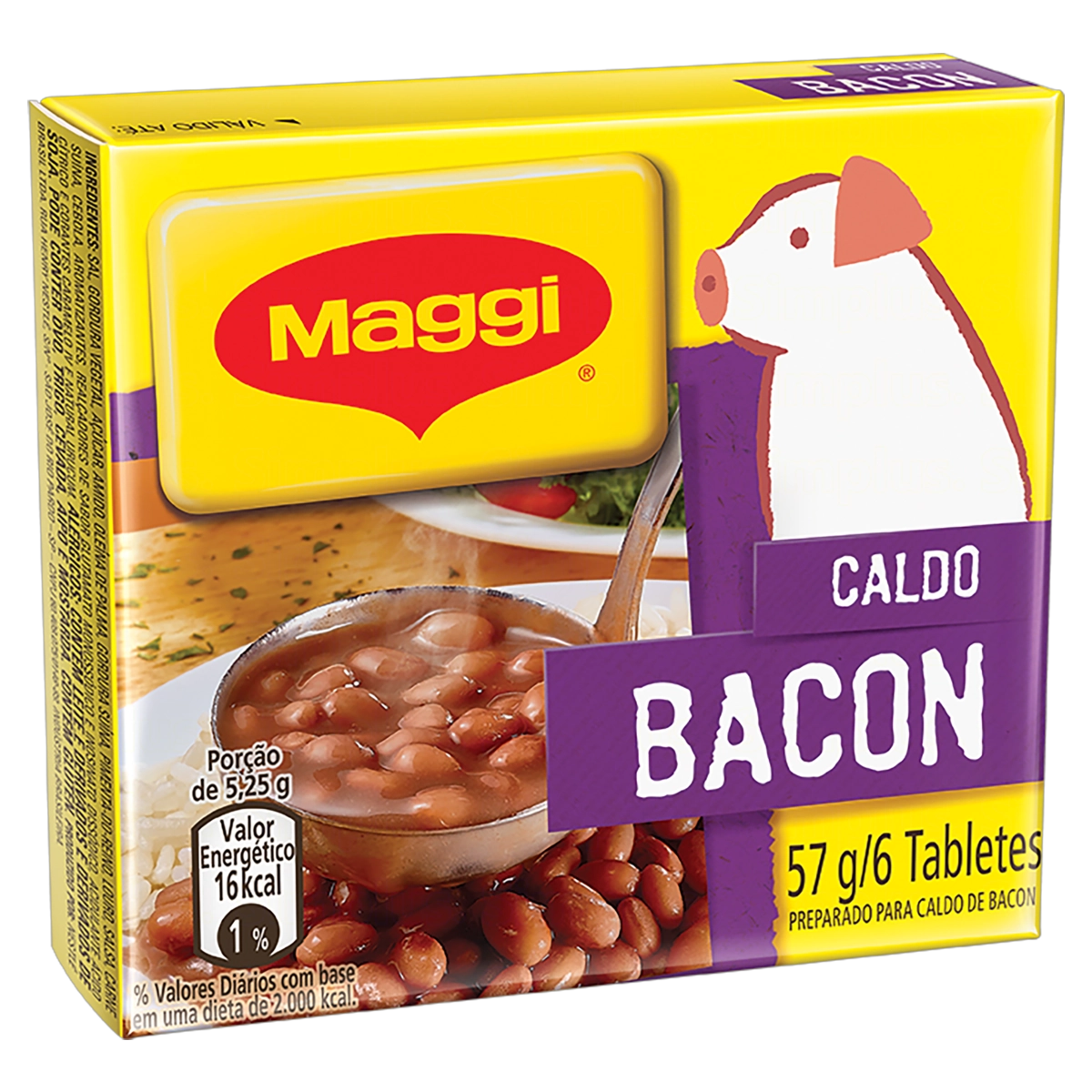 Caldo Tablete Bacon Maggi Caixa 63g 6 Unidades