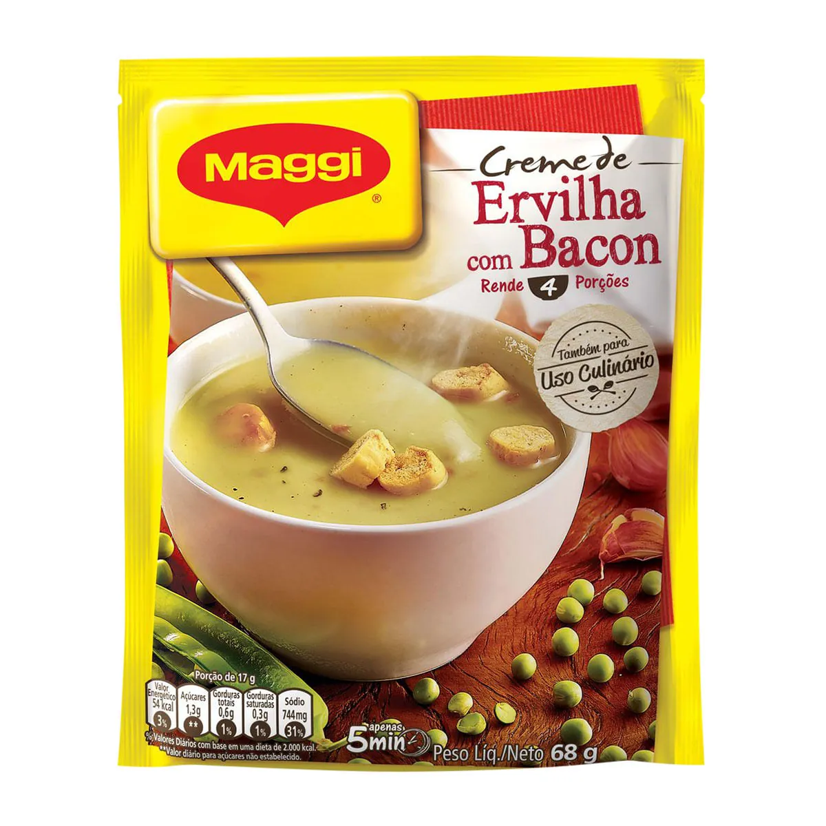 Creme De Ervilha Com Bacon