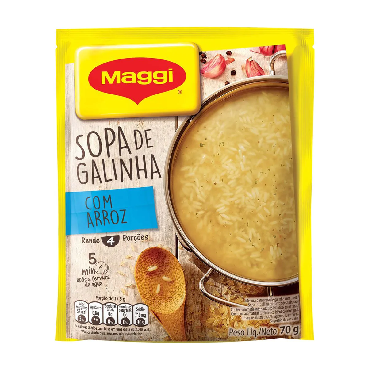 Sopa Galinha Com Arroz Maggi Pacote 70g