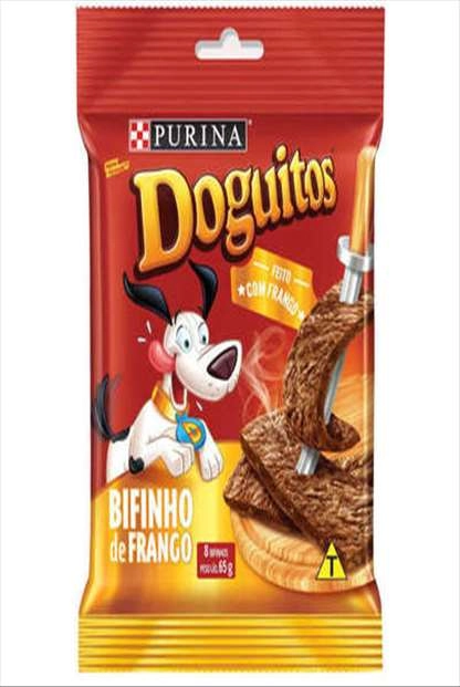 Bifinho Para Cães Frango Purina Doguitos Pacote 65g 8 Unidades