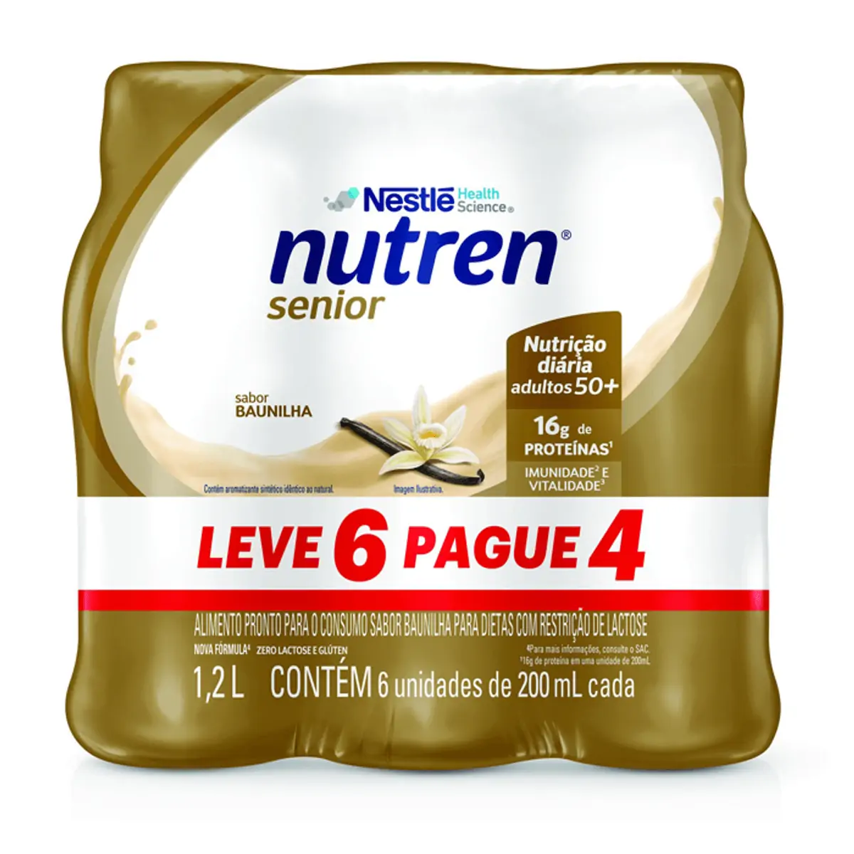 Complemento Alimentar Nutren Senior Baunilha 200ml 6 Unidades