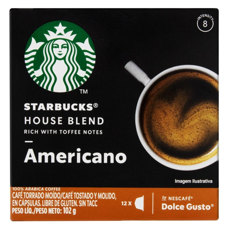 Café Em Cápsula Torrado E Moído House Blend Americano Starbucks Caixa 85g 10 Unidades