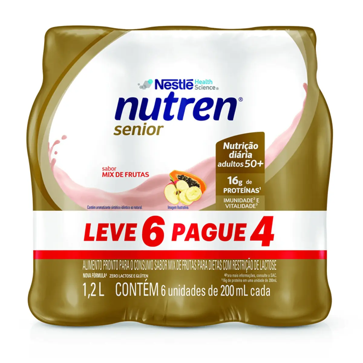 Complemento Alimentar Nutren Senior Mix de Frutas 200ml 6 Unidades