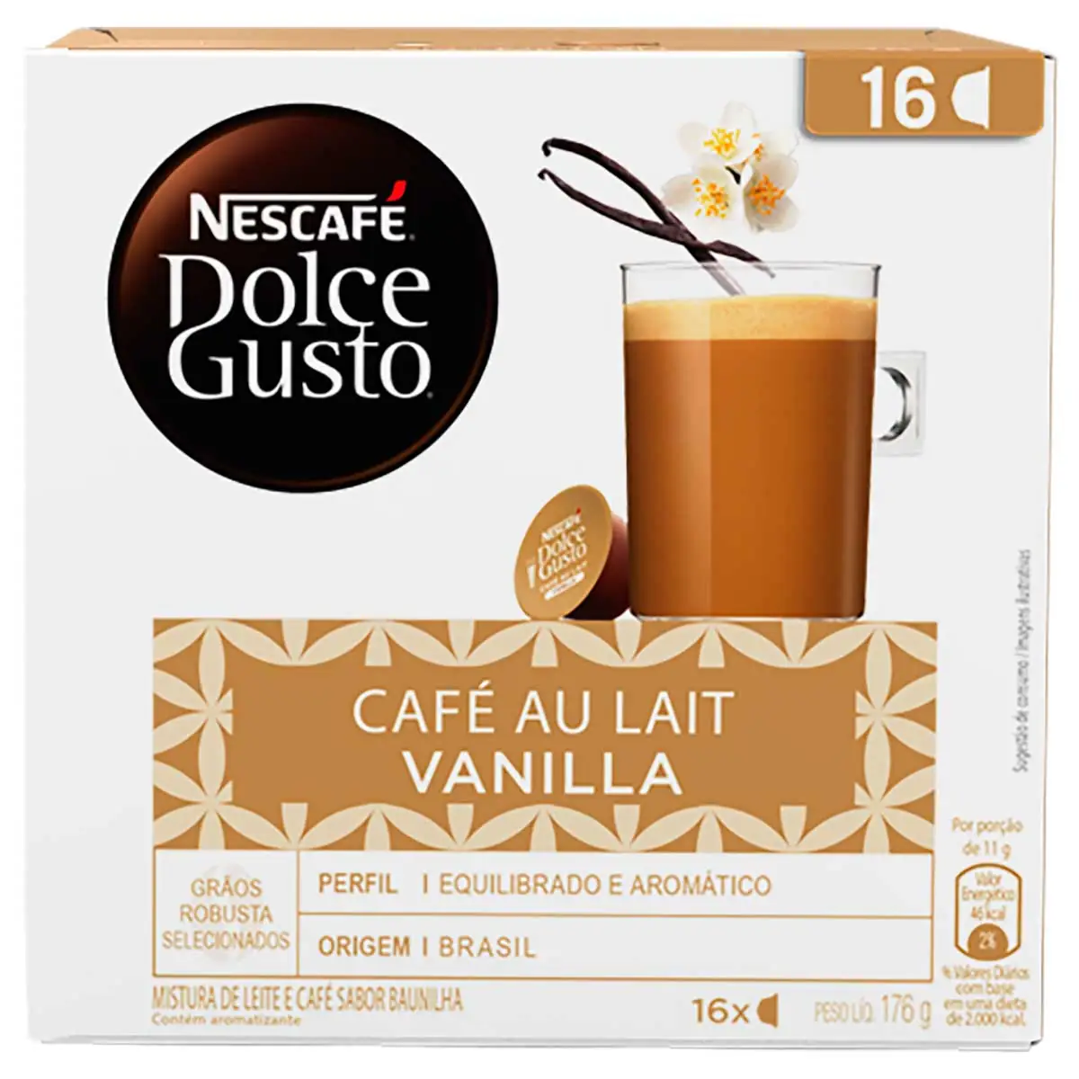 Café au Lait Nescafé Dolce Gusto Baunilha 16 Cápsulas
