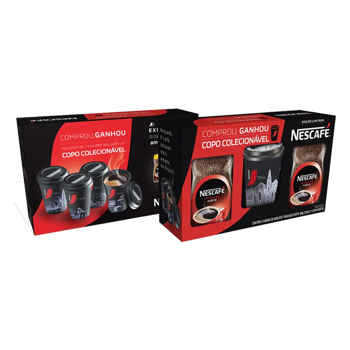 Kit 2 Cafés Solúveis Forte Nescafé Tradição 160g Cada Grátis Copo Colecionável
