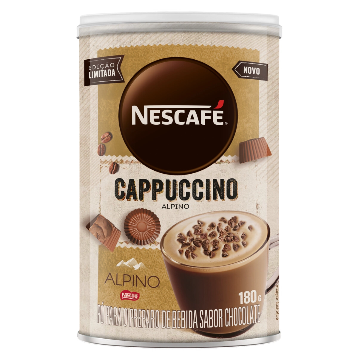Cappuccino Solúvel Alpino Nescafé Lata 180g