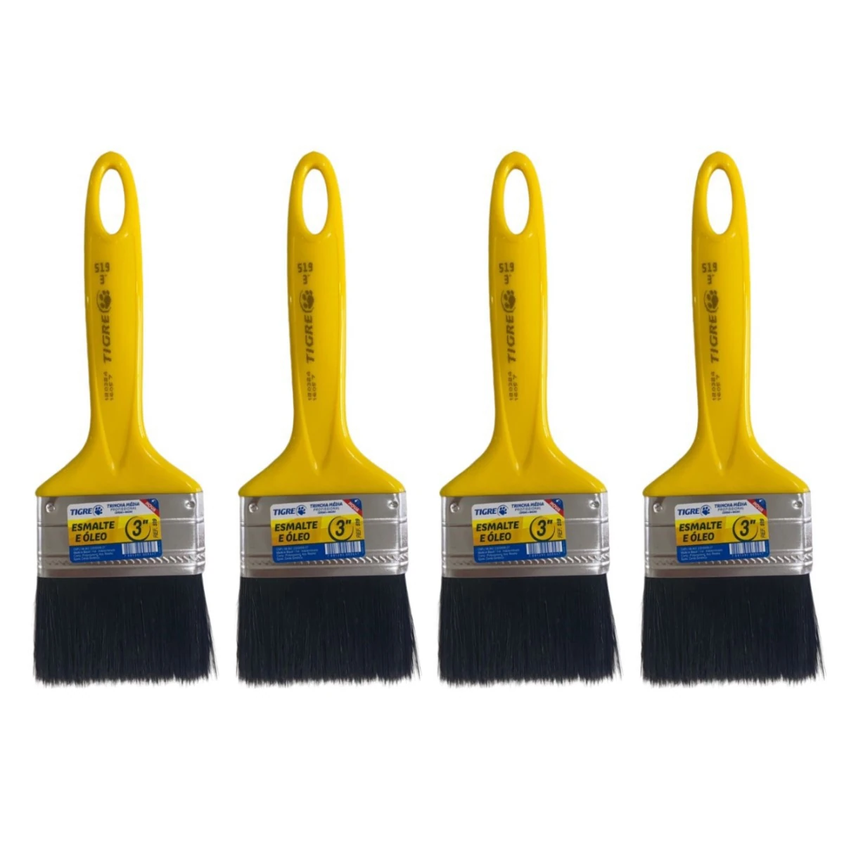 Kit 4 Trincha Pincel P/ Pintura Tinta Esmalte Óleo 3 Tigre