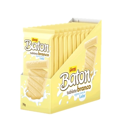Chocolate Baton Tablete Branco 12unidade X