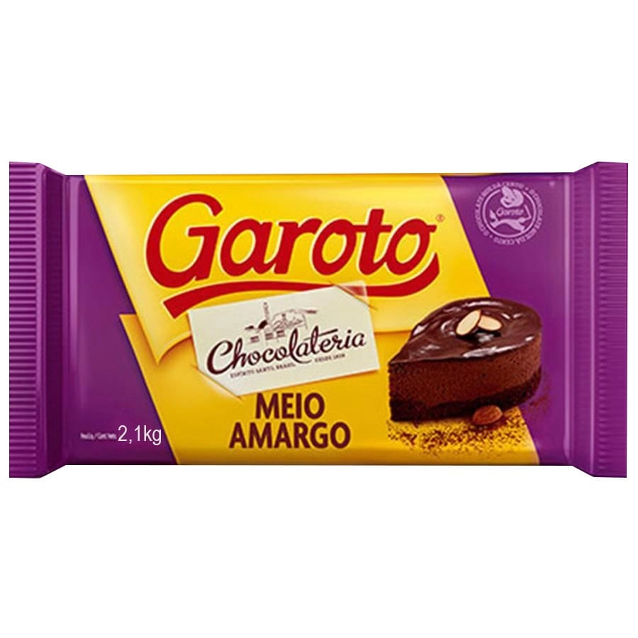 Chocolate Meio Amargo Garoto Chocolateria Pacote 2,1kg