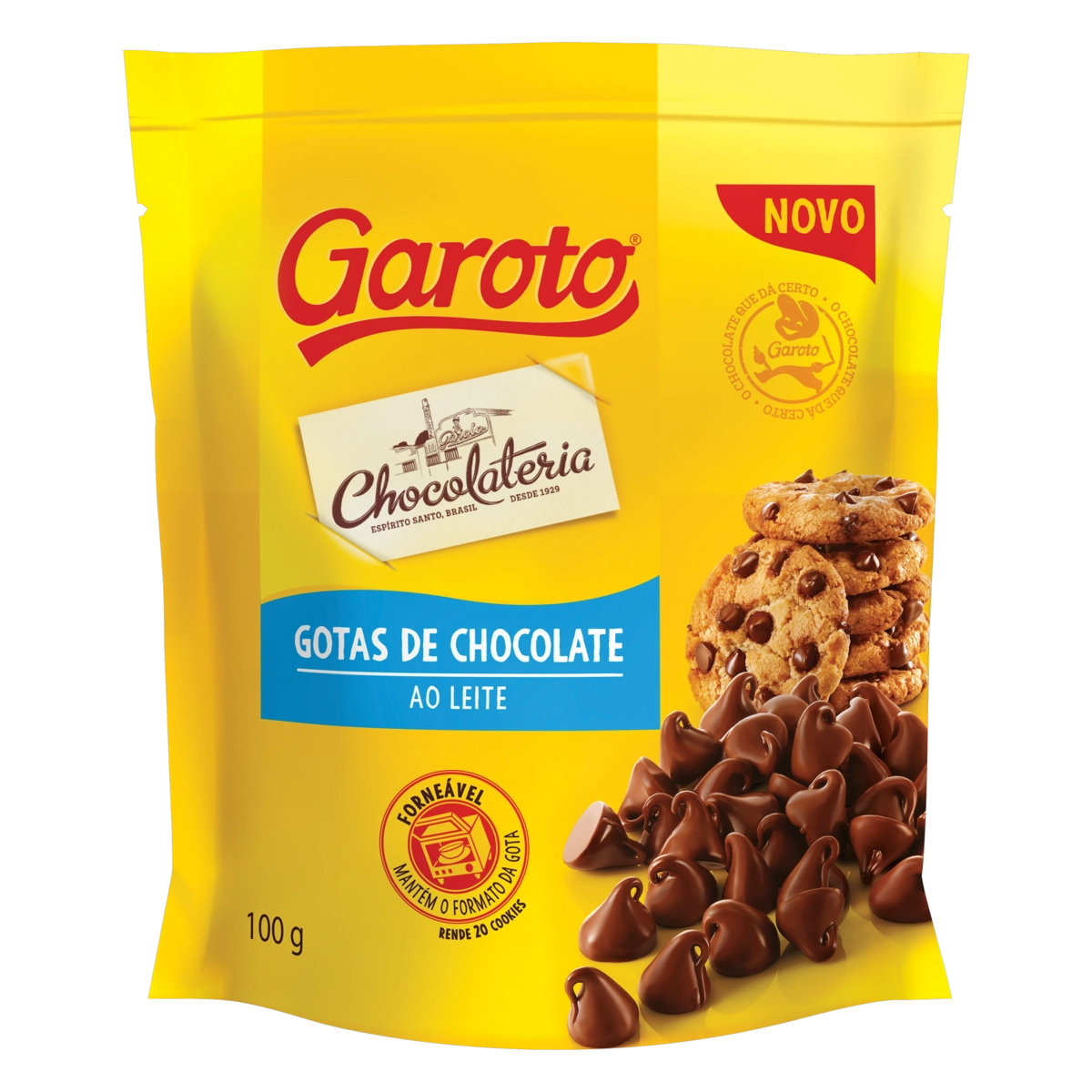 Chocolate Ao Leite Gotas Garoto Chocolateria Sachê 100g