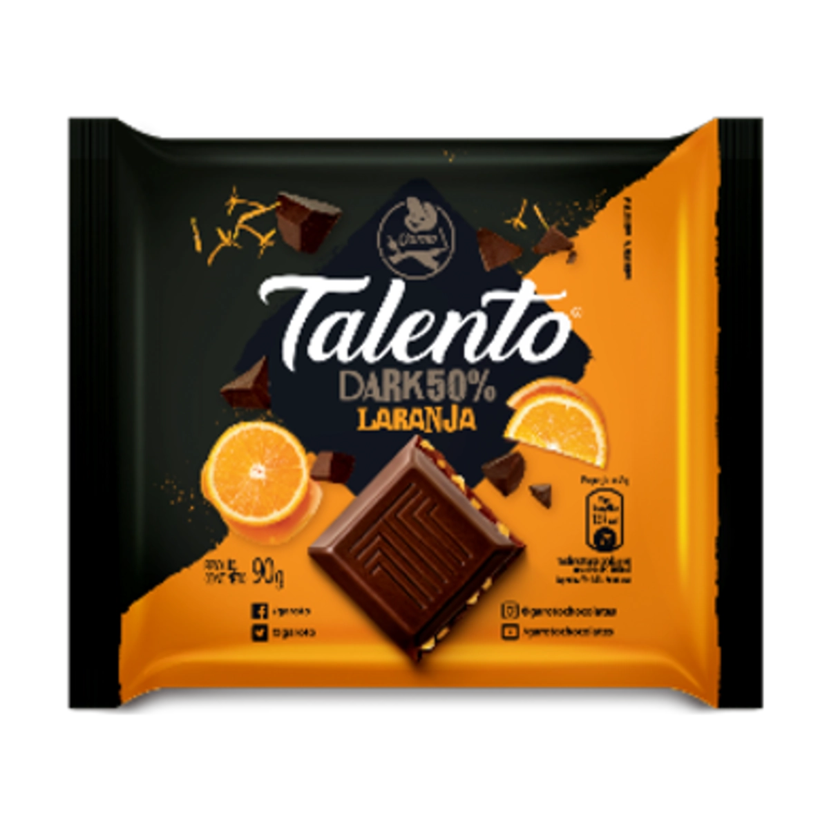 Chocolate Dark 50% Cacau Laranja Garoto Talento Pacote 75g