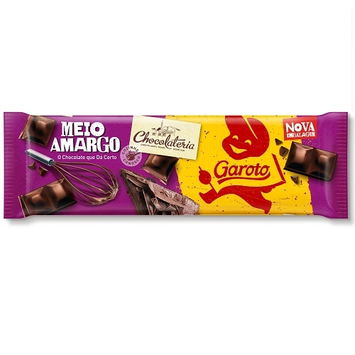 Chocolate Meio Amargo Garoto Chocolateria Pacote 300g