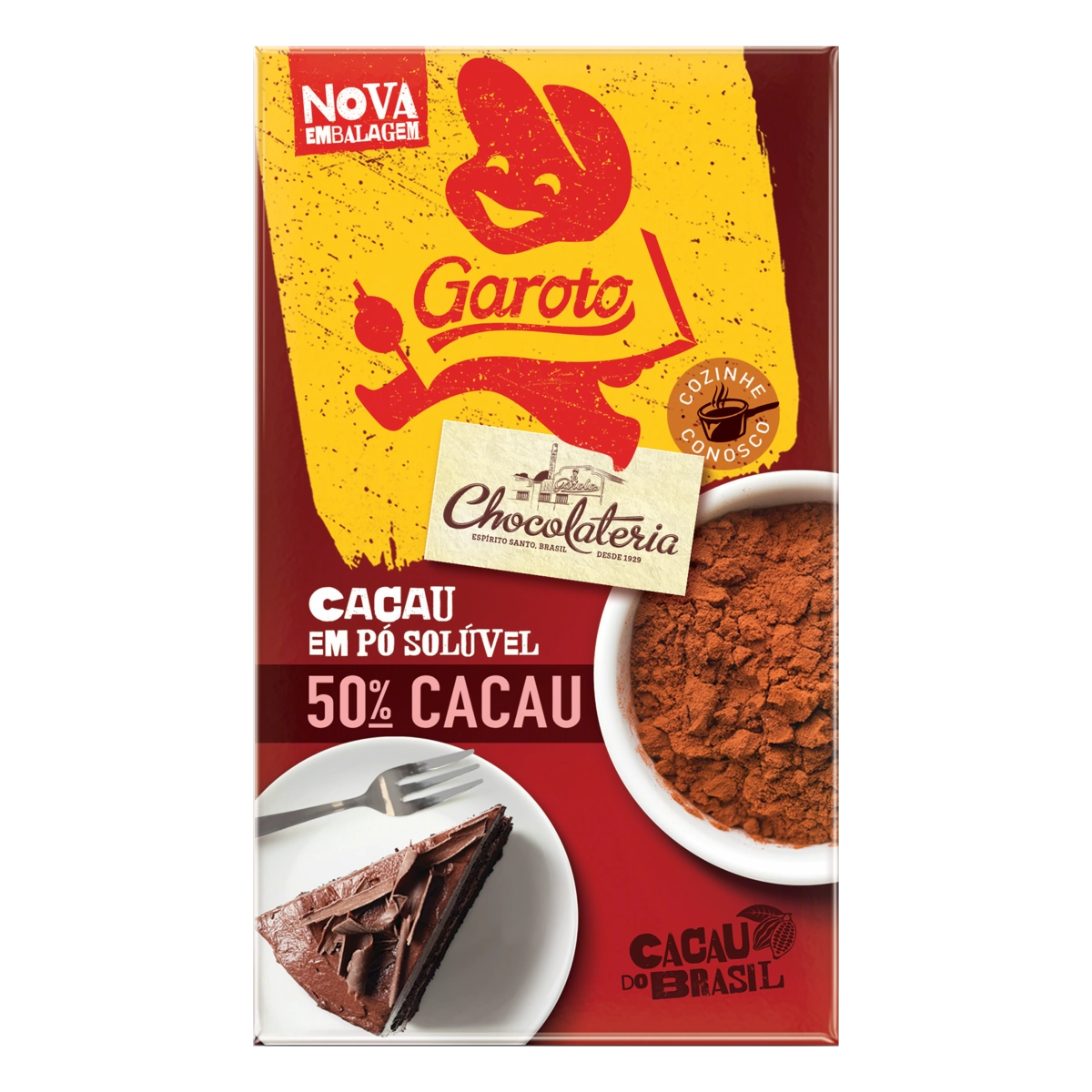 Chocolate Pó Solúvel 50 Cacau Garoto Chocolateria Caixa 500g