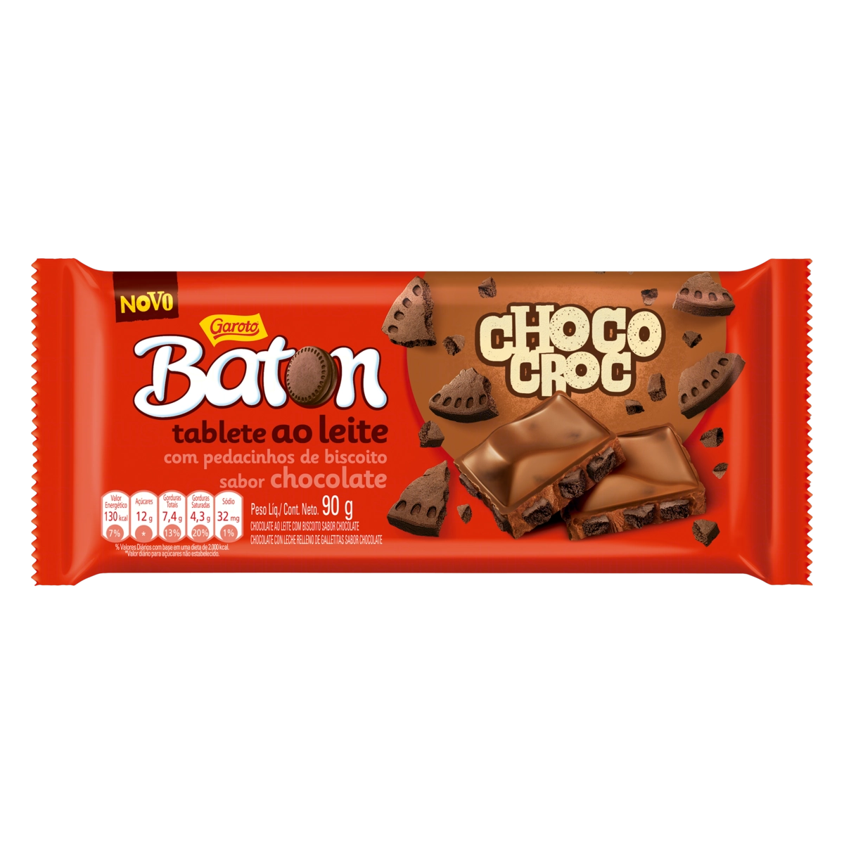 Chocolate ao Leite Choco Croc Garoto Baton Pacote 90g