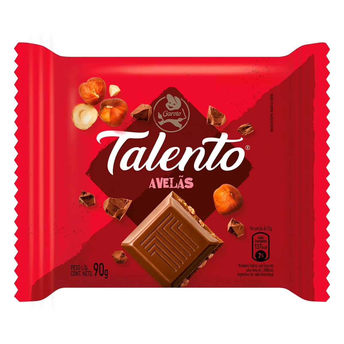 Chocolate ao Leite com Avelãs Garoto Talento 90 g