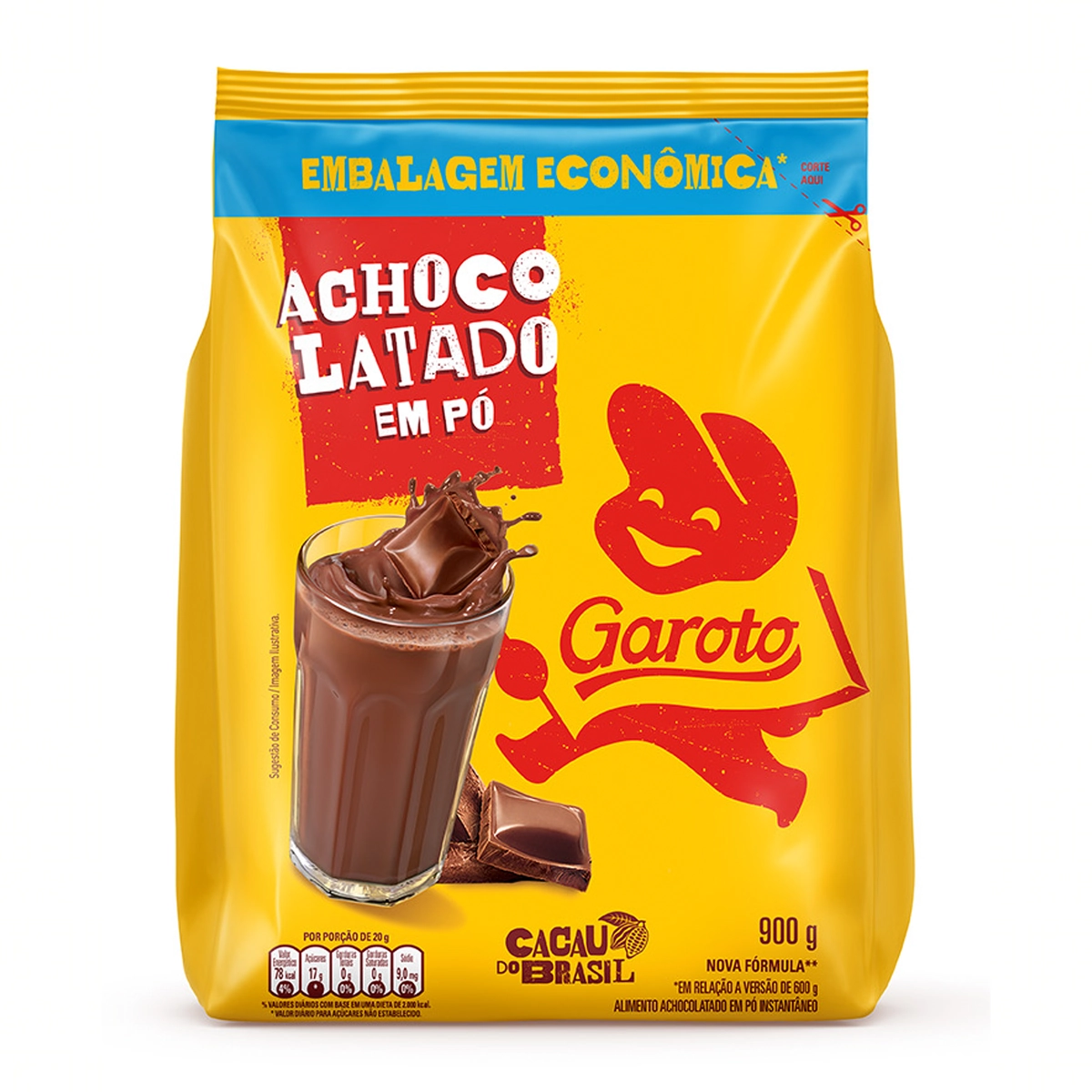 Achocolatado Pó Garoto Pacote 900g Embalagem Econômica