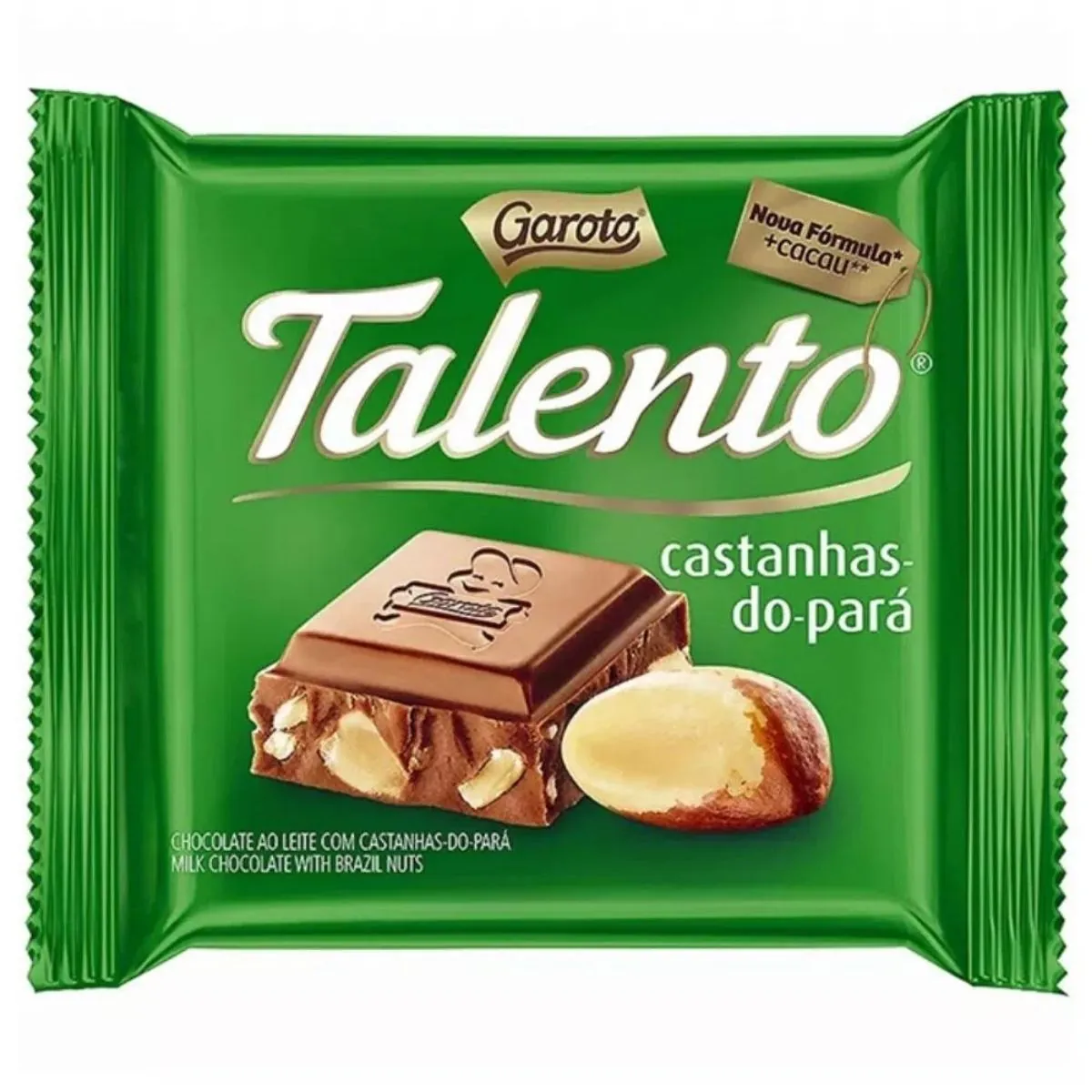 Chocolate Tablete Garoto Talento Castanha do Pará 90g