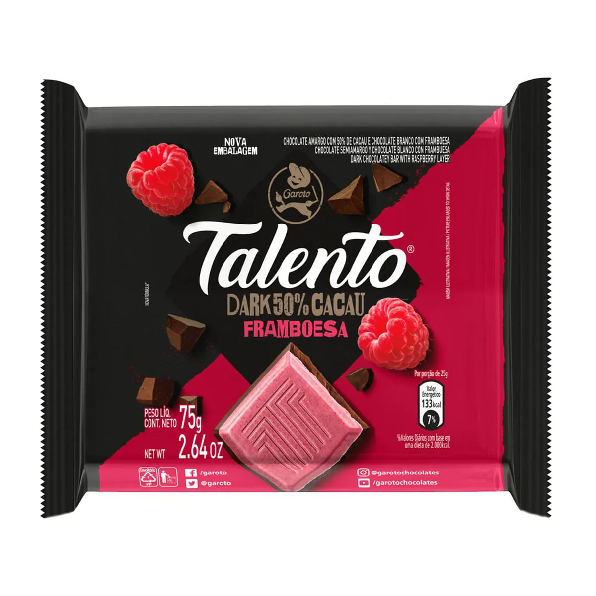 Choc Talento Dark Framboesa 75g
