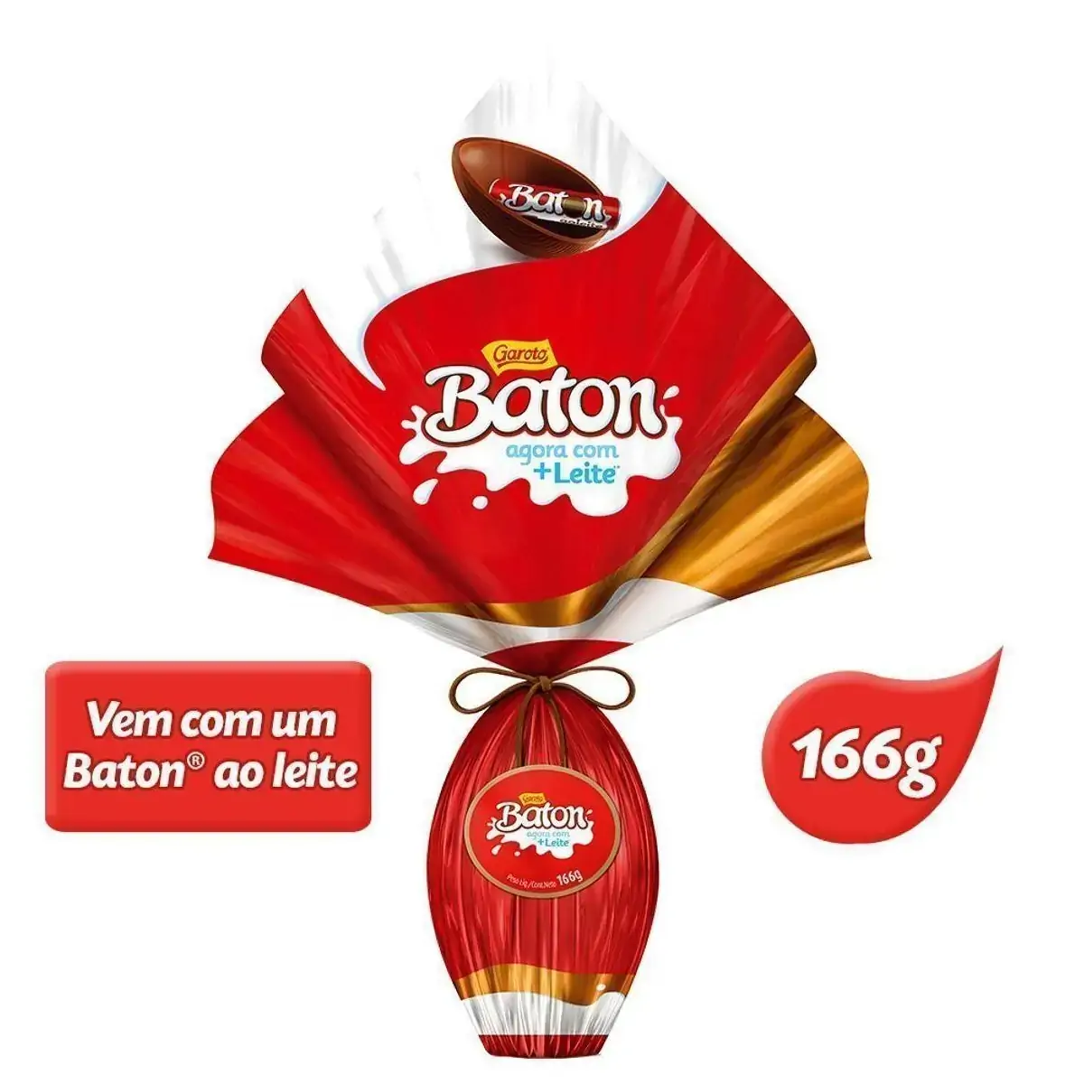 Ovo de Páscoa GAROTO Baton Mais Leite 166g