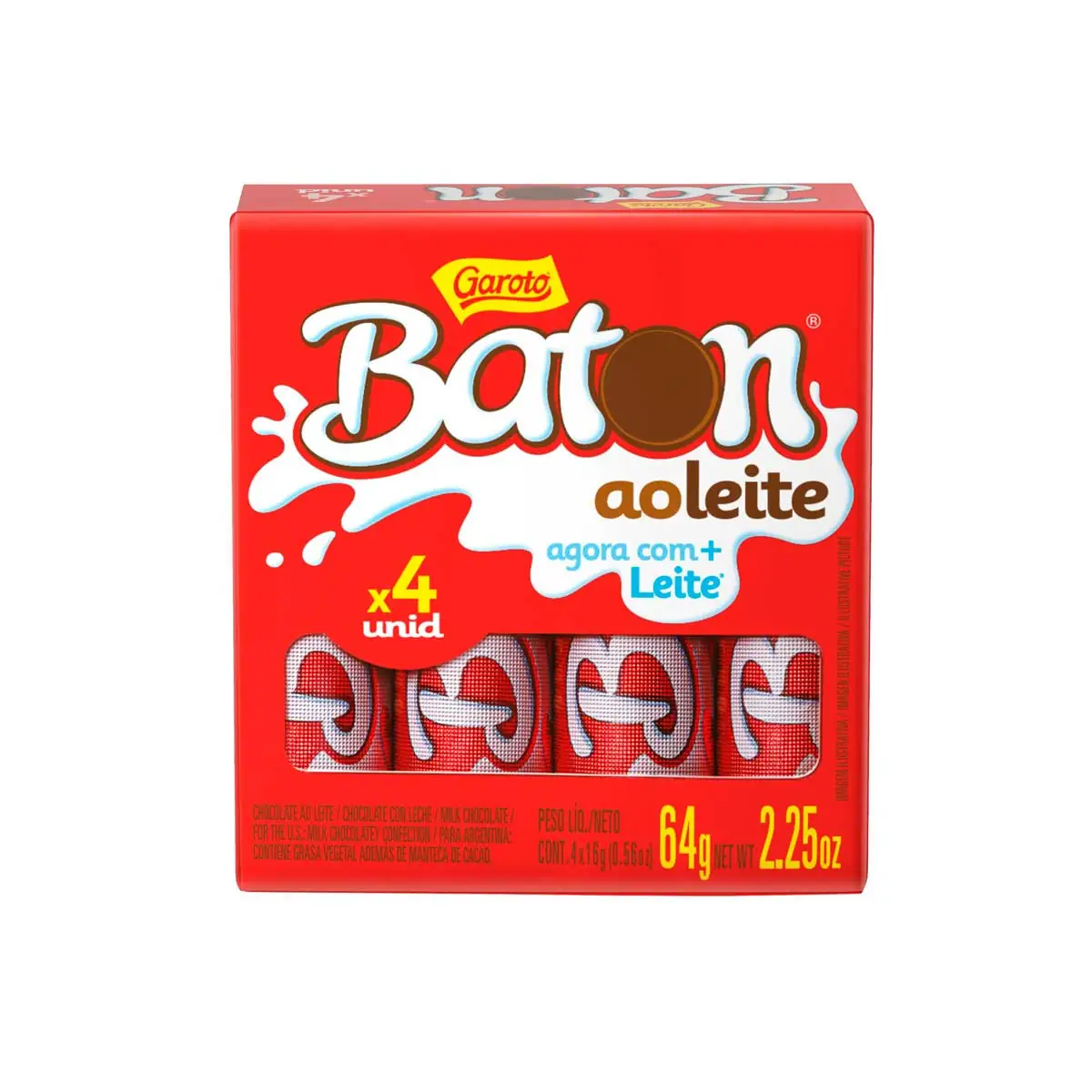 Chocolate ao Leite Baton 4 Unidades
