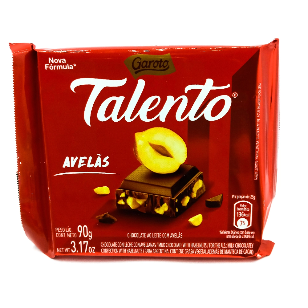 Talento Tab Leite Avelas 8 12x90g Xw