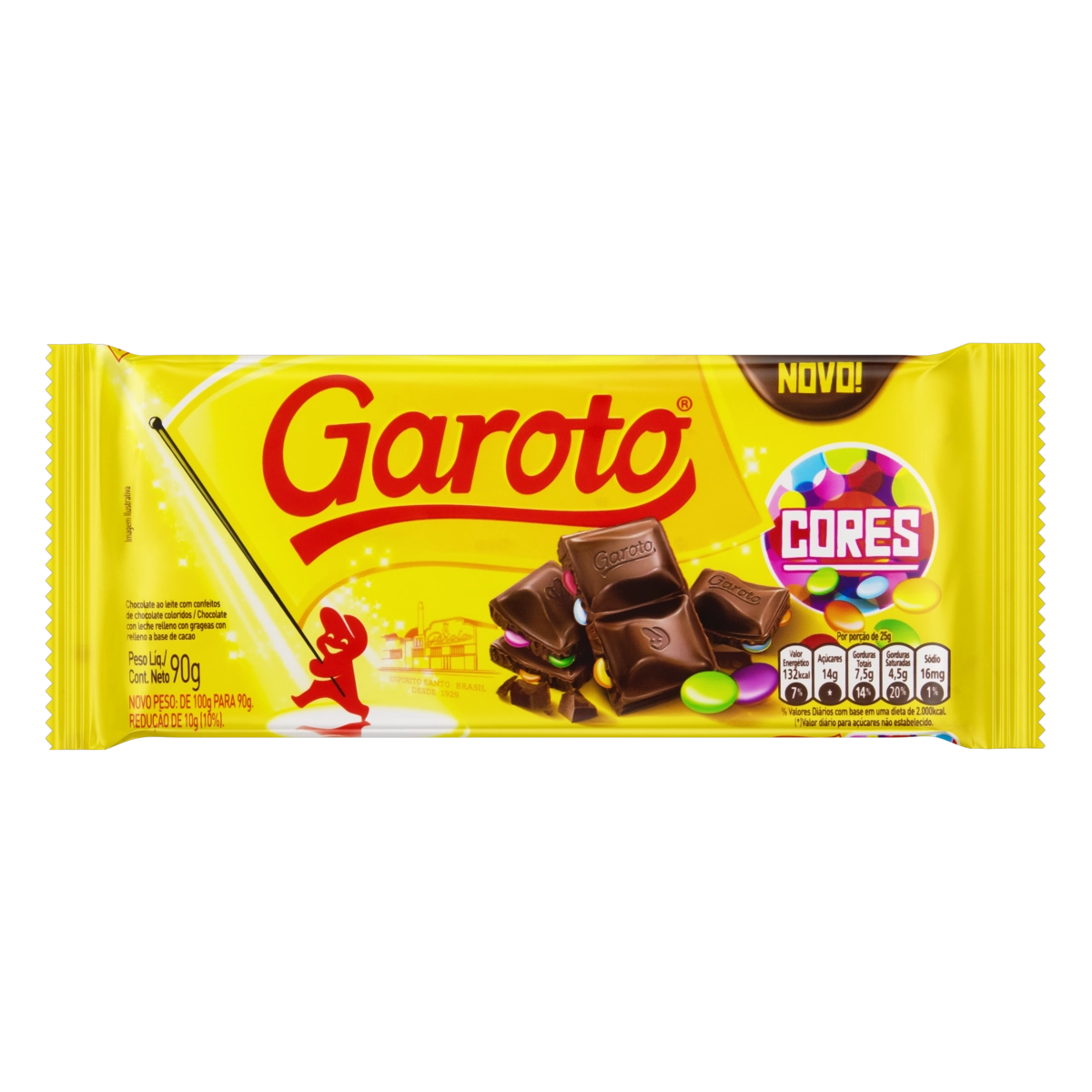 Choc Garoto Ao Leite Cores 90g