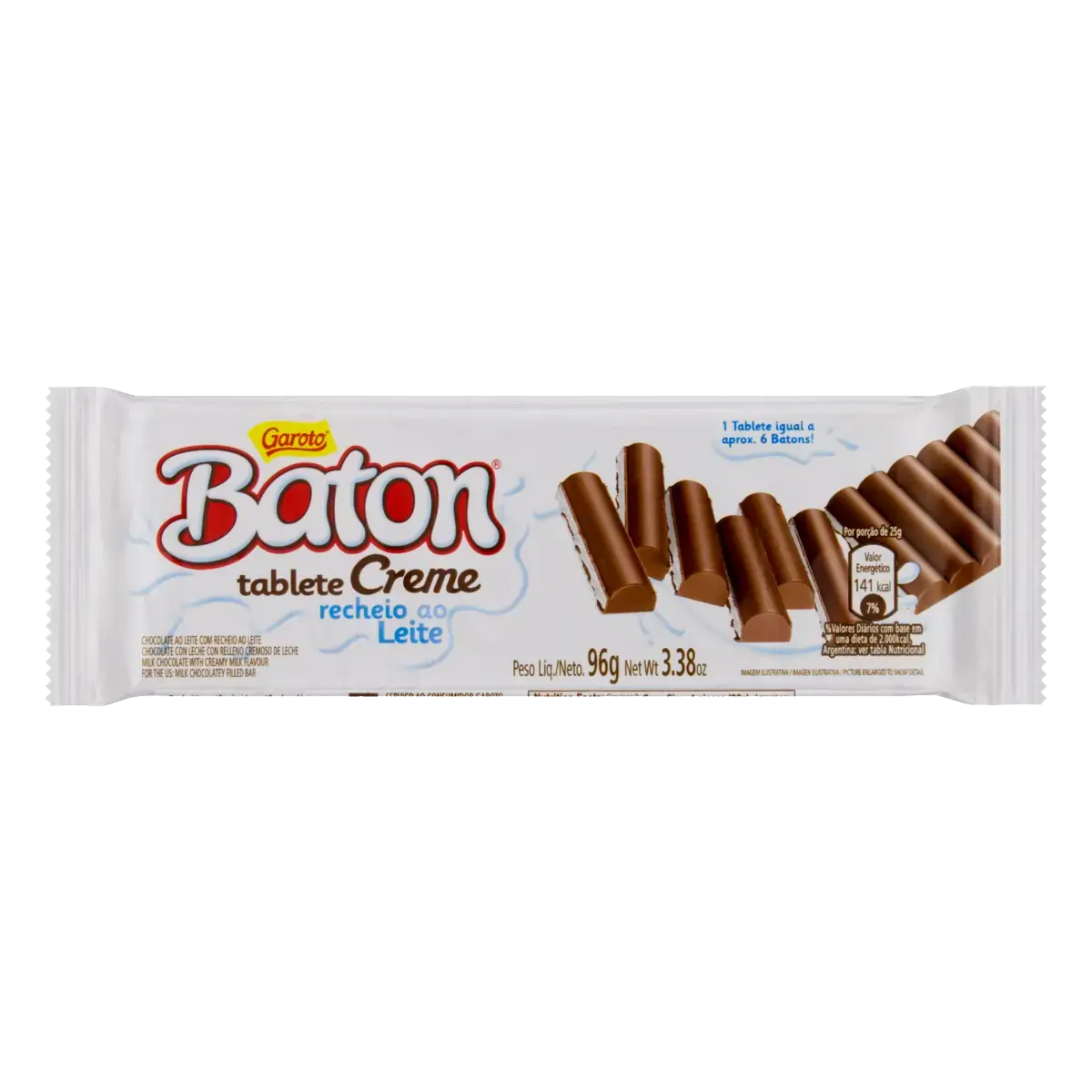 Choc Baton Tablete Rech Creme 96g