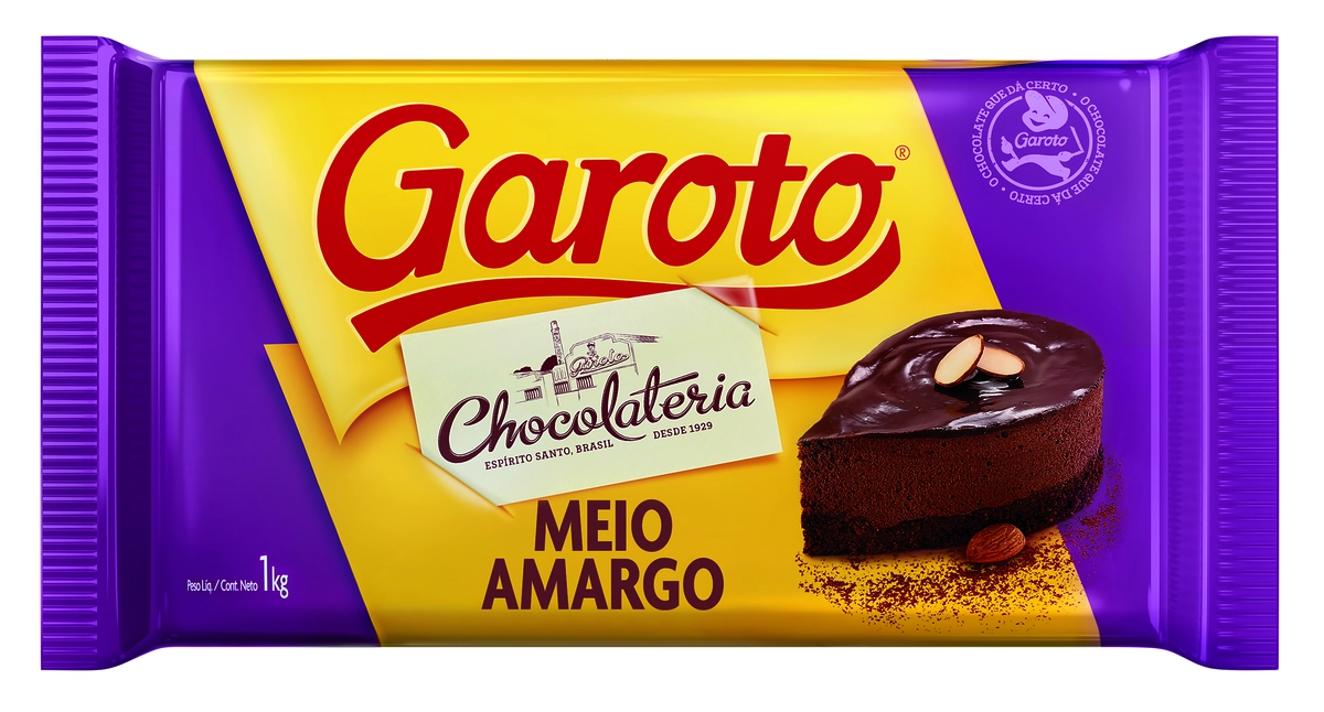 Chocolate Meio Amargo Garoto Chocolateria Pacote 1kg