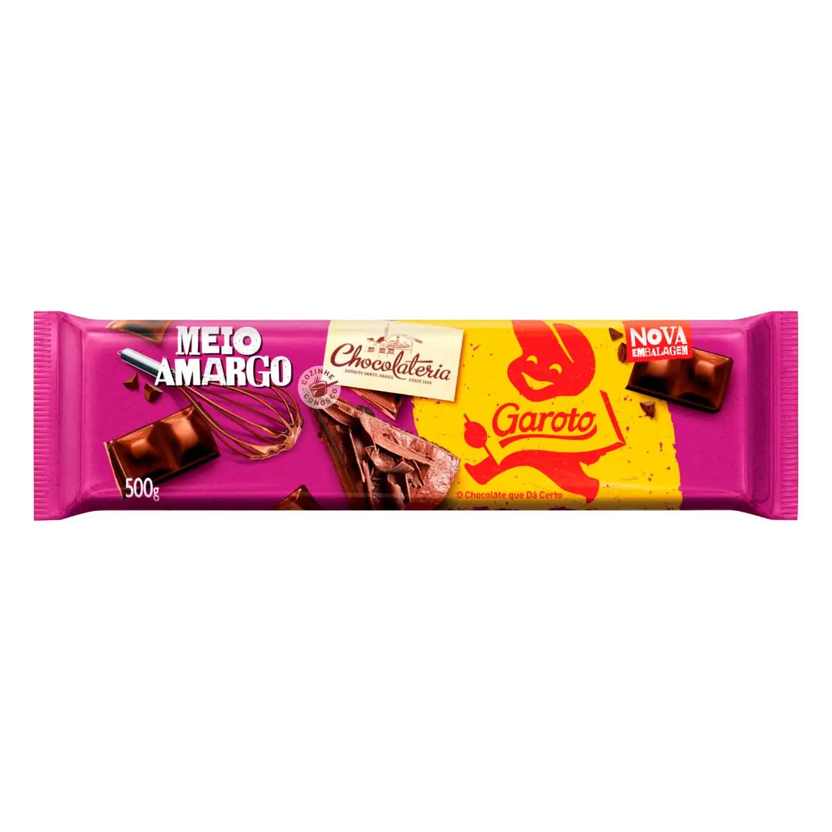 Chocolate Meio Amargo Garoto Chocolateria Pacote 500 g