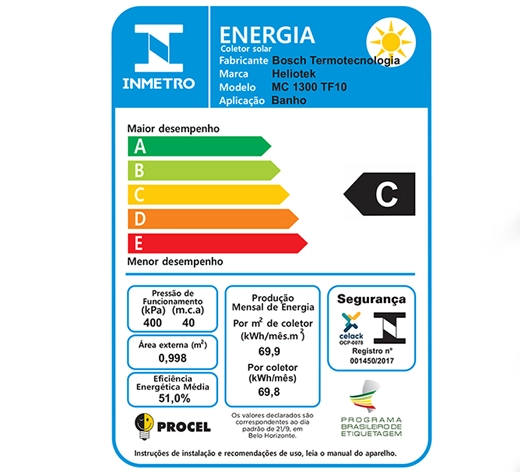 Coletor Solar Vertical 1m² MC1300 Heliotek