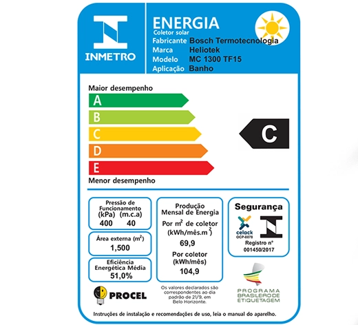 Coletor Solar Vertical 1,5m² MC1300 Heliotek