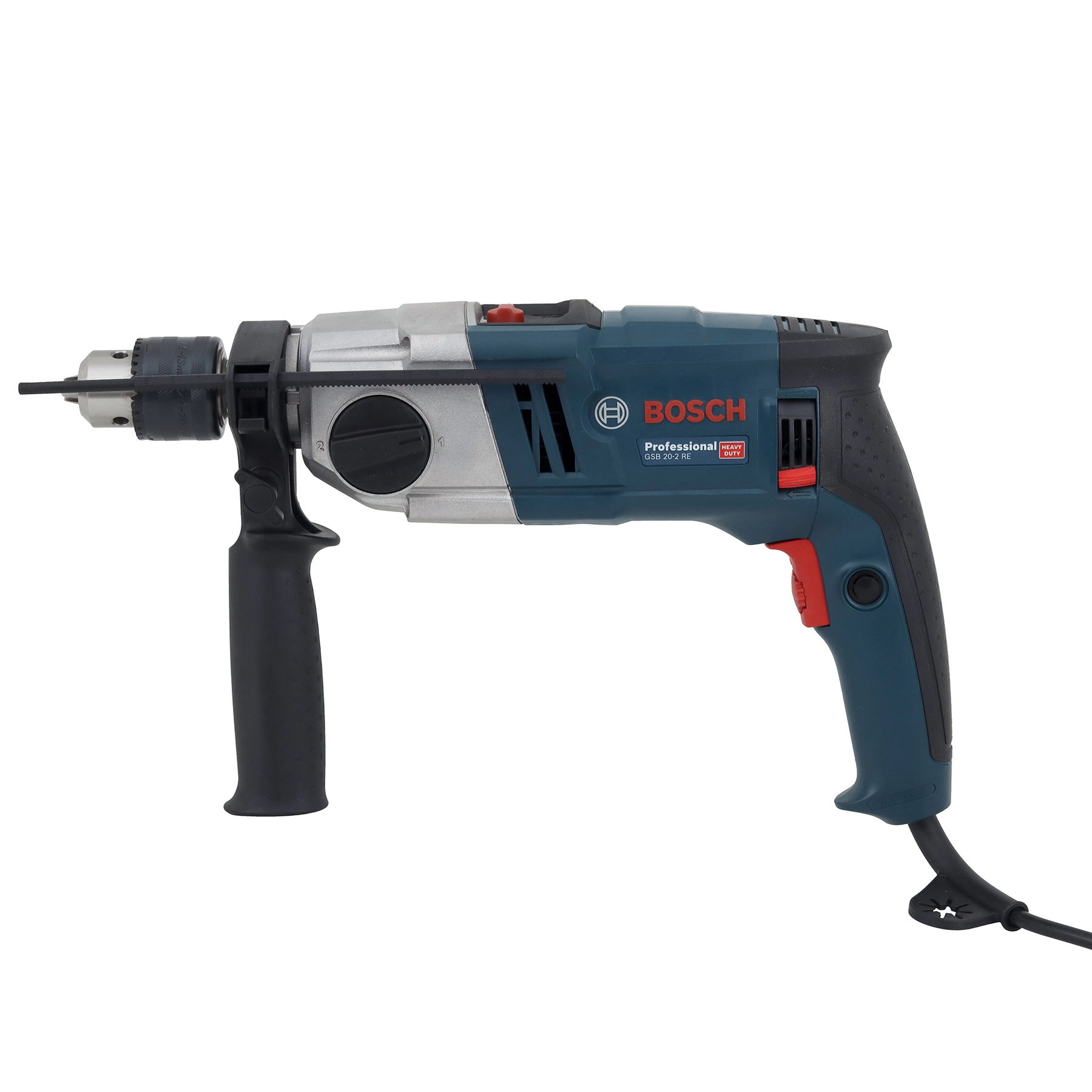 Furadeira de Impacto Bosch com Empunhadura, Limitador de Profundidade e Chave de Mandril 800W 1/2" GSB 20-2 RE 127V