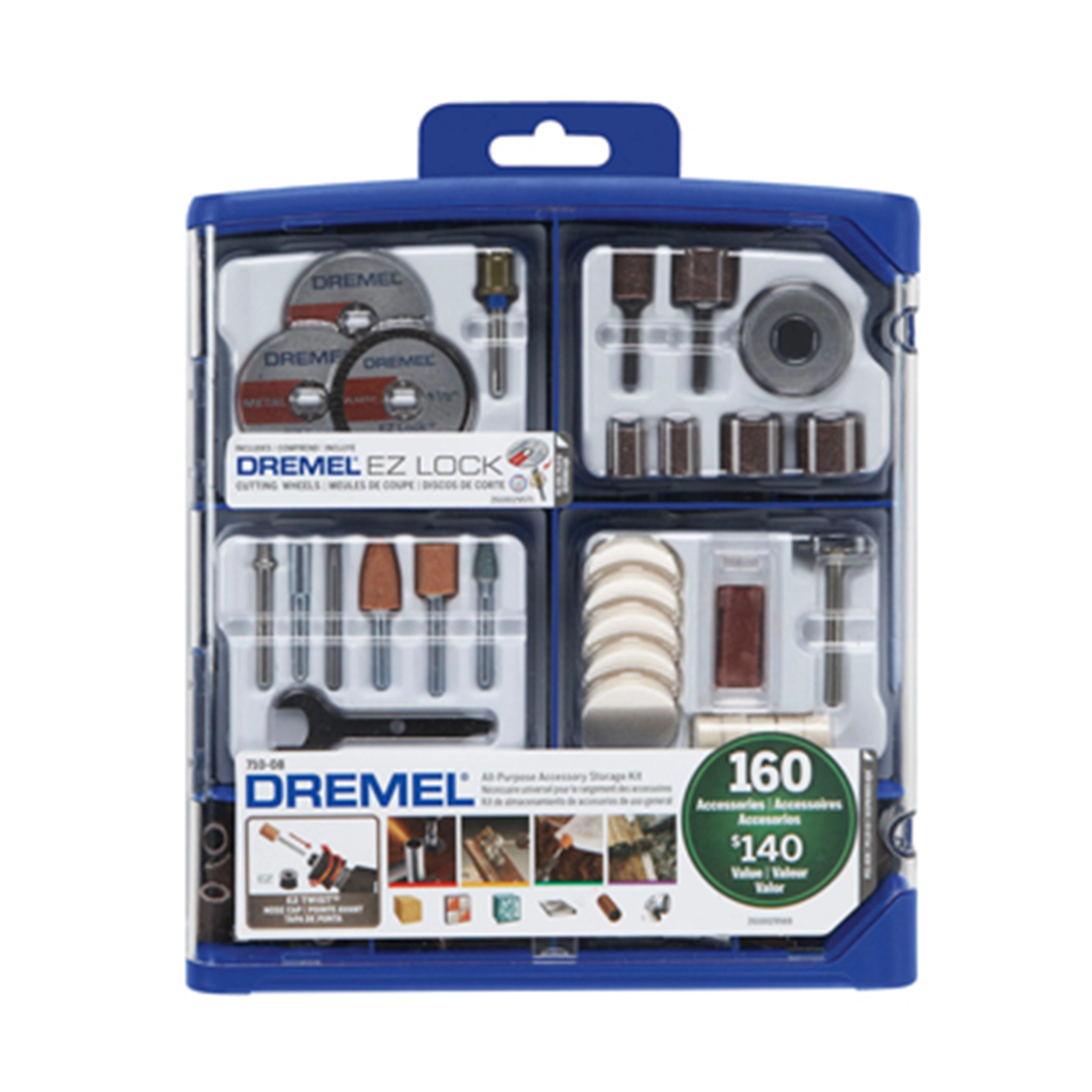 Kit de Acessórios para Cortar Furar Lixar Esculpir Desbastar e Gravar Dremel 710 160 Peças