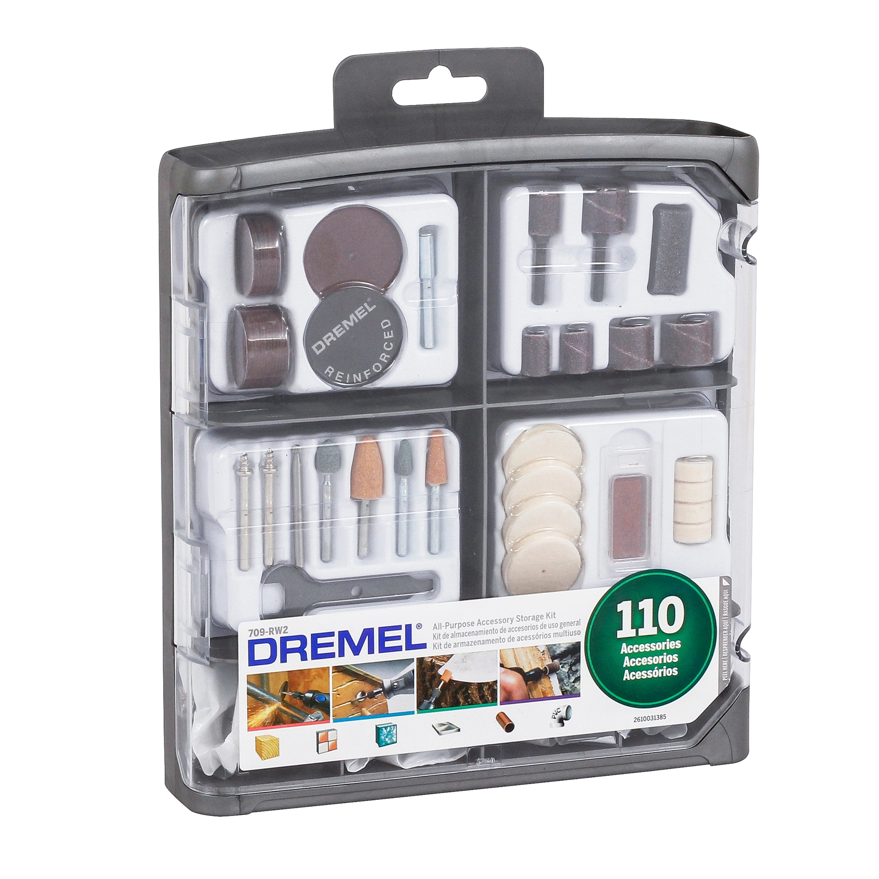 Kit de Acessórios para Cortar Furar Lixar Esculpir Desbastar e Gravar Dremel 709 110 Peças