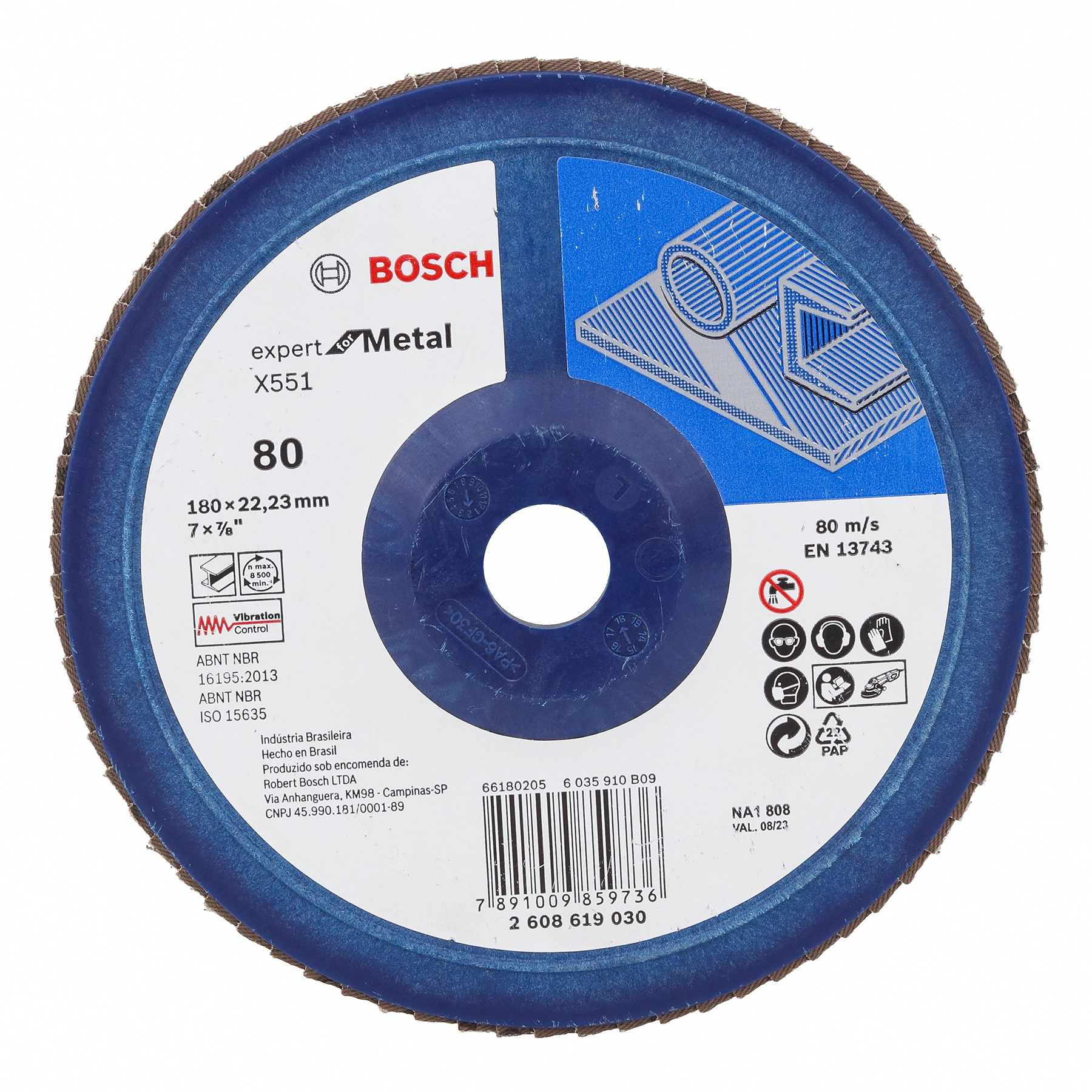 Disco Flap BlueMetal Base Plástica GR80 Bosch
