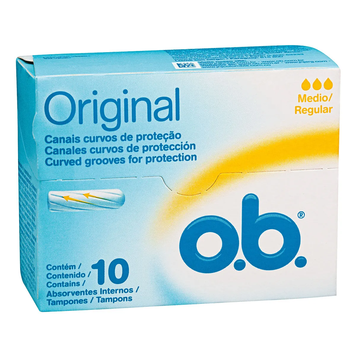 Absorvente Interno O.b. Original Médio Caixa 10 Unidades