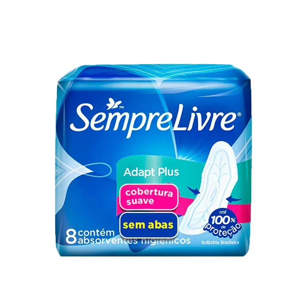 Absorvente Externo Sempre Livre Adapt Plus 8 unidades