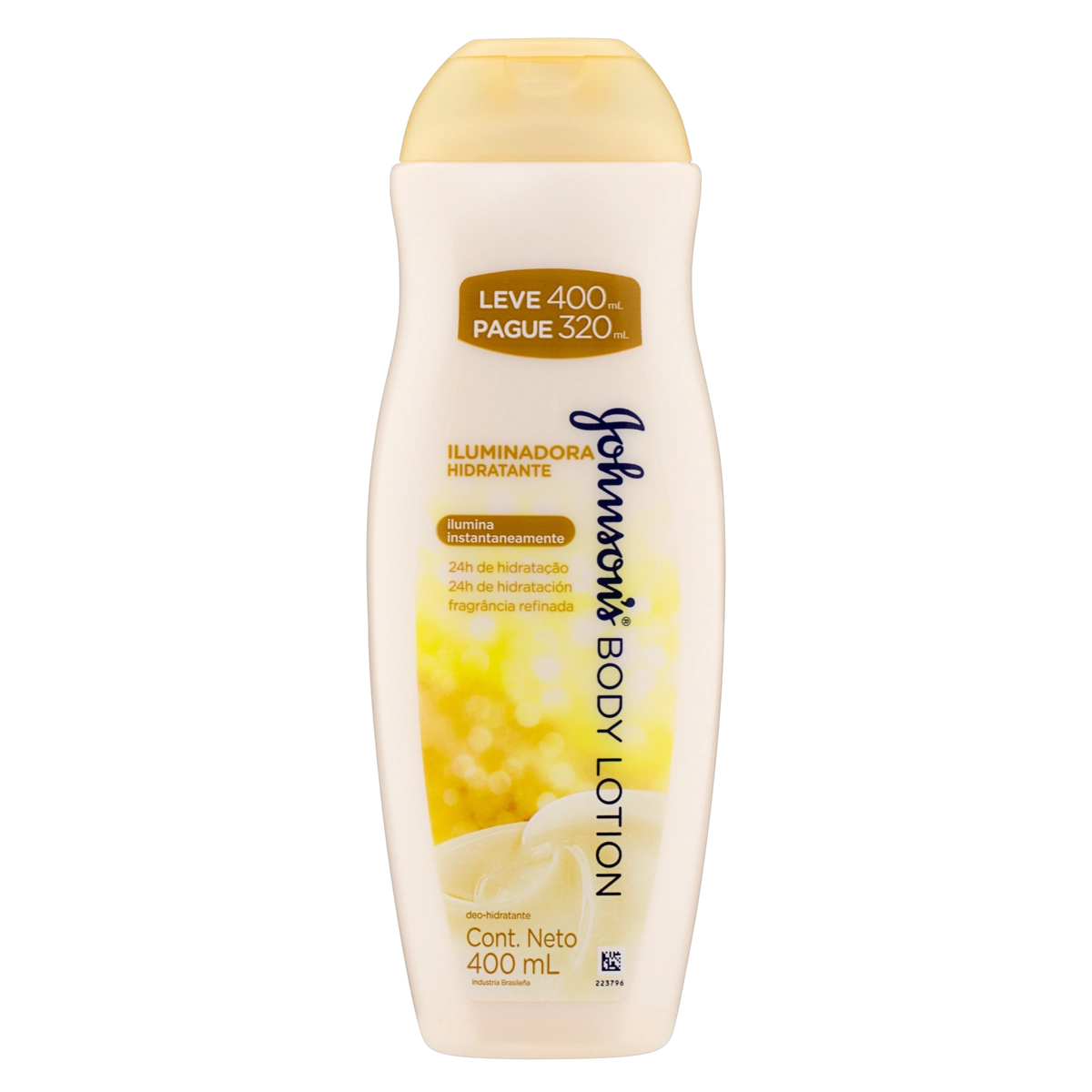 Loção Deo Hidratante Iluminadora Corporal Fragrância Refinada Johnsons Body Lotion Frasco Leve 400ml