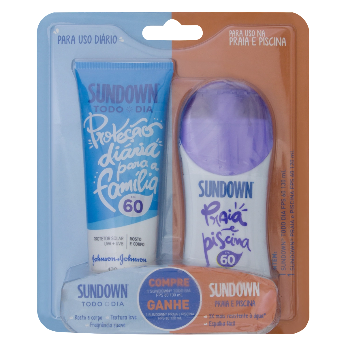 Kit Protetor Solar Fps 60 Todo Dia Bisnaga 130ml Grátis Protetor Solar Fps 60 Praia E Piscina 120ml