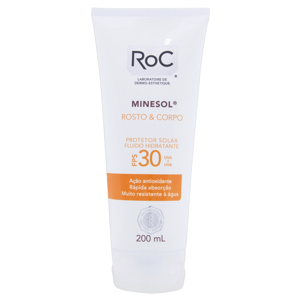 Protetor Solar Fluido Hidratante Rosto E Corpo Fps 30 Roc Minesol Bisnaga 200ml