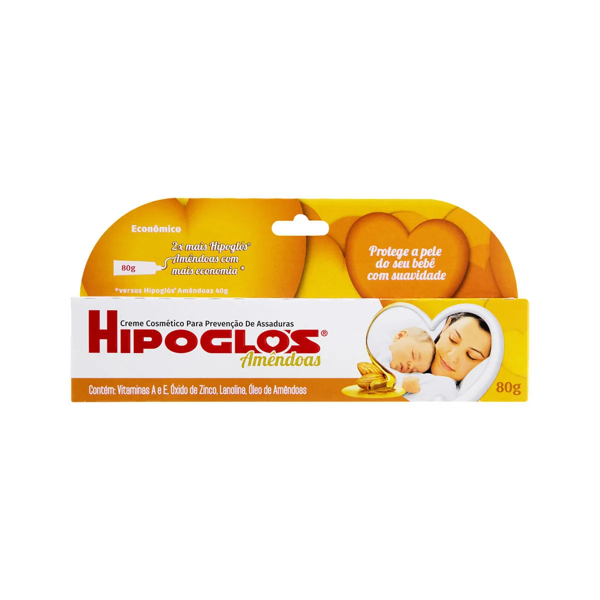 Creme Preventivo De Assaduras Amêndoas Hipoglós Caixa 80g Embalagem Econômica