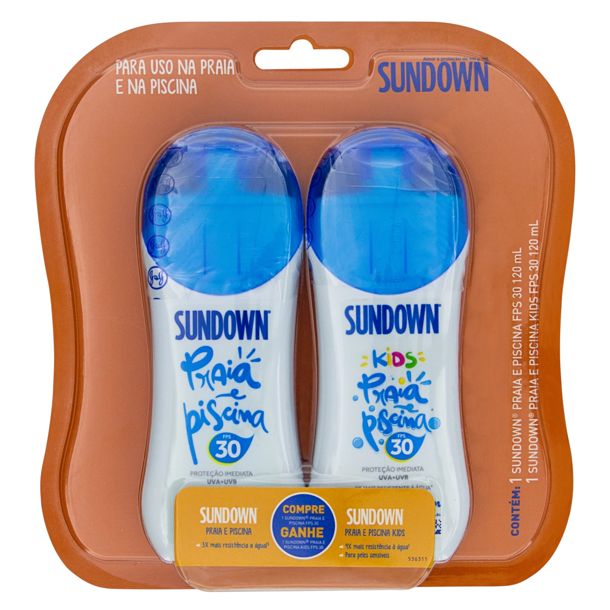 Kit Protetor Solar Fps 30 Praia E Piscina 120ml Grátis Protetor Solar Fps 30 Sundown Praia E Piscina