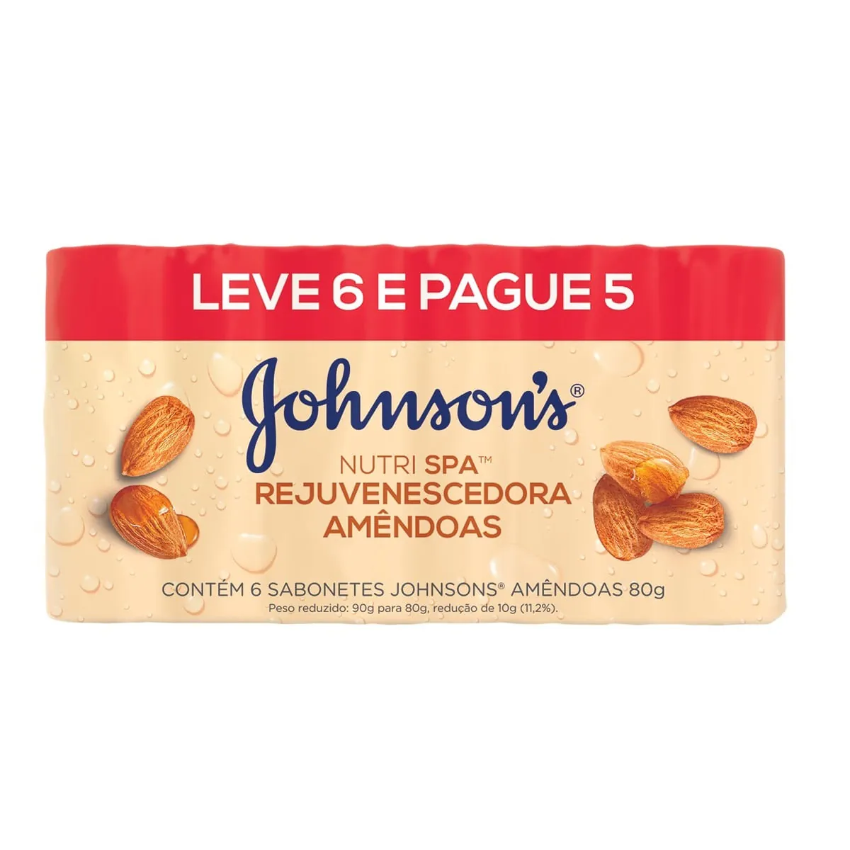 Sabonete em Barra Corporal Johnson's Nutri Spa Rejuvenescedora Amêndoas com 6 Unidades